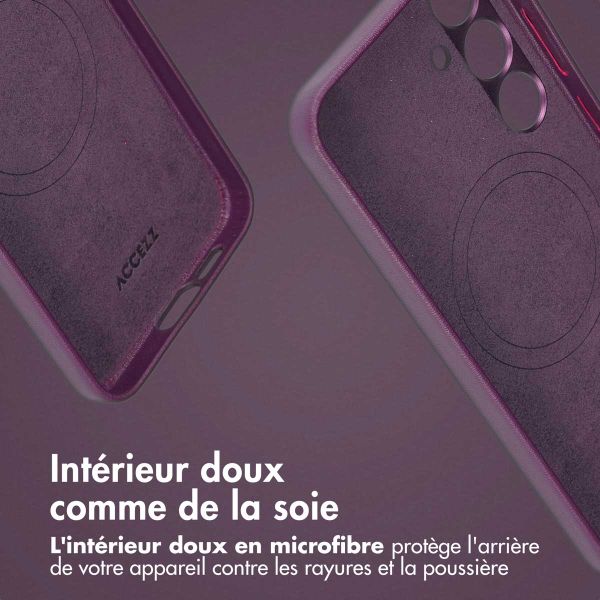 Accezz Étui de télephone portefeuille en cuir 2-en-1 avec MagSafe Samsung Galaxy S23 FE - Heath Purple
