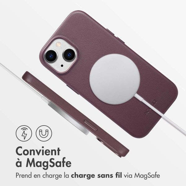 Accezz Coque arrière en cuir avec MagSafe Apple iPhone 15 - Heath Purple
