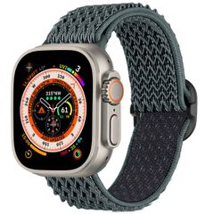 imoshion Bracelet en nylon élastique Apple Watch Series 1 t/m 11 / SE / Ultra (44/45/46/49 mm) - Gris foncé