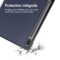 imoshion Coque tablette Trifold Samsung Galaxy Tab S8 / S7 - Bleu foncé
