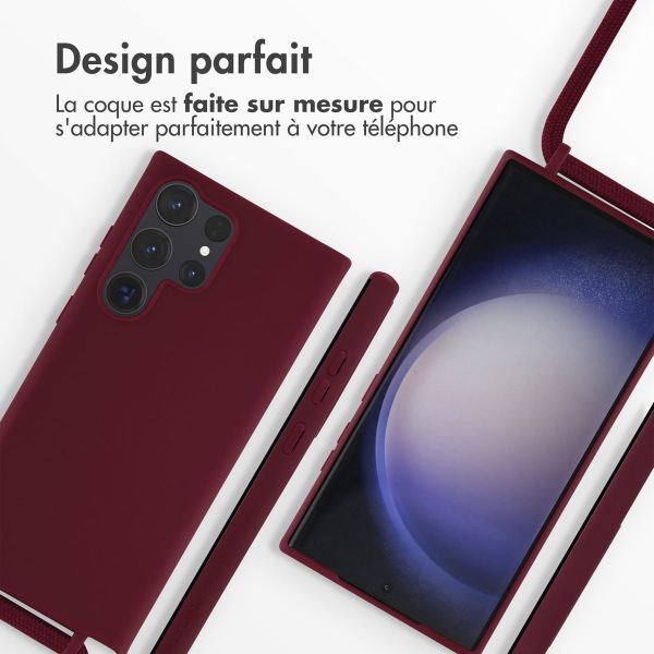 imoshion Coque en silicone avec cordon Samsung Galaxy S23 Ultra - Rouge foncé