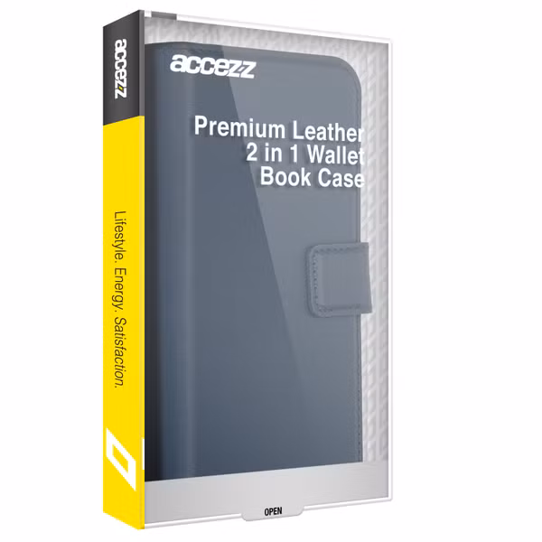 Accezz Étui de téléphone portefeuille en cuir de qualité supérieure 2 en 1 Apple iPhone 13 Mini - Bleu foncé