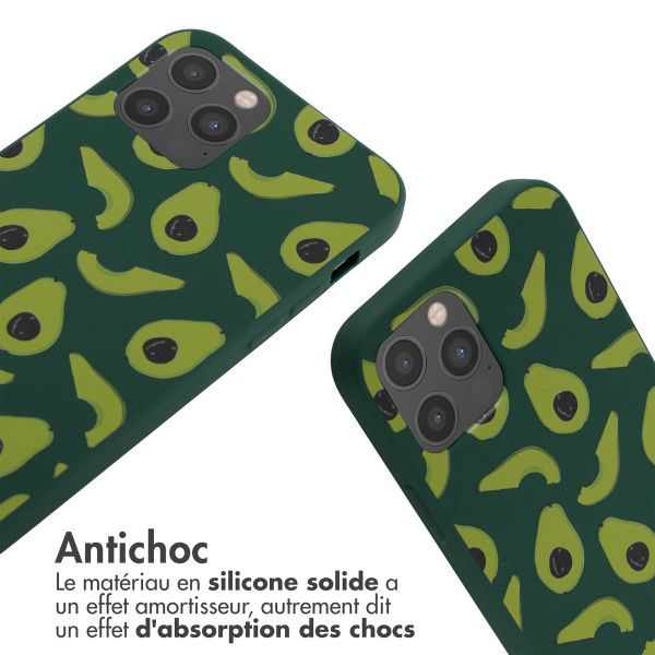 imoshion Coque design en silicone avec cordon Apple iPhone 12 (Pro) - Avocado Green