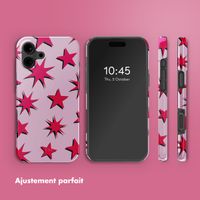 Selencia Coque arrière Vivid avec MagSafe Apple iPhone 16 - Stars Rubine Red Light Pink
