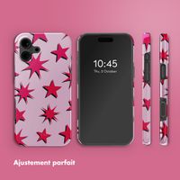 Selencia Coque arrière Vivid Tough avec MagSafe iPhone 16 - Stars Rubine Red Light Pink