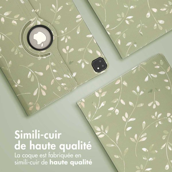 imoshion Coque tablette Design rotatif à 360° Apple iPad Air 13 pouces (2025) M3 / (2024) M2 - Green Flowers