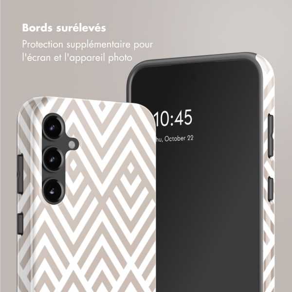 Selencia Coque arrière Vivid Samsung Galaxy S23 FE - Beige Zigzag
