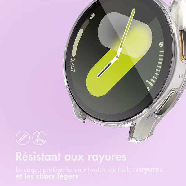 imoshion Coque rigide à couverture complète Samsung Galaxy Watch 7 - 40 mm - Transparent
