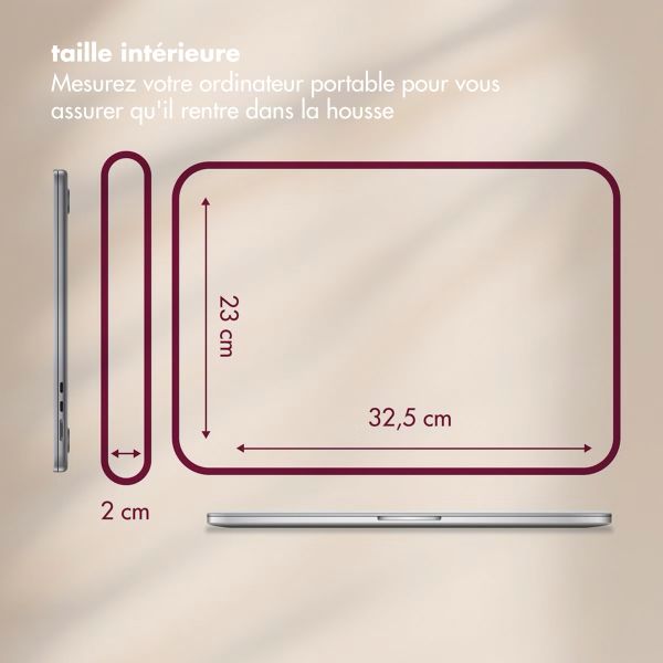 Selencia Pochette ordinateur Corduroy 13-14 pouces - Dark Rose