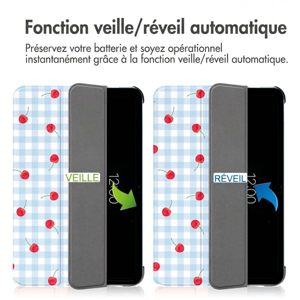 imoshion Coque tablette Design Trifold Apple iPad 11 (2025) 11 pouces A16 / iPad 10 (2022) 10.9 pouces - Cherry Check