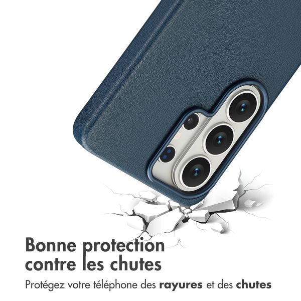 Accezz Coque arrière en cuir avec MagSafe Samsung Galaxy S26 Ultra - Nightfall Blue