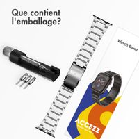 Accezz Bracelet en acier Titane mat Apple Watch Series 1 t/m 9 / SE (38/40/41 mm) | Series 10 / 11 (42 mm) - Argent