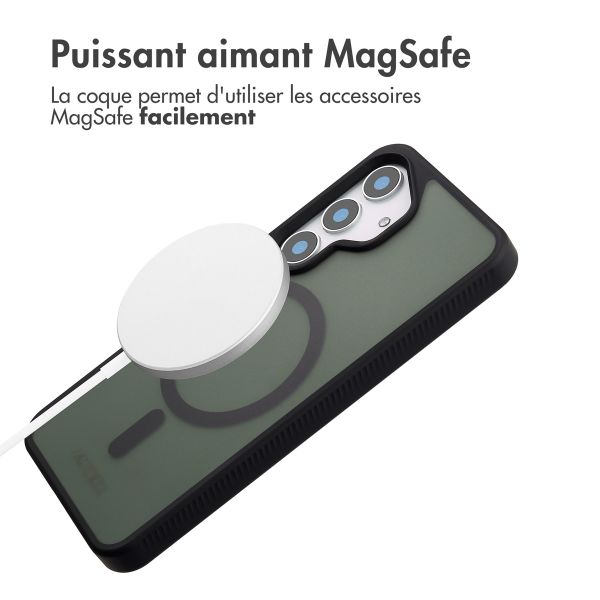 Accezz Coque Givrée Robuste avec MagSafe Samsung Galaxy S25 - Noir