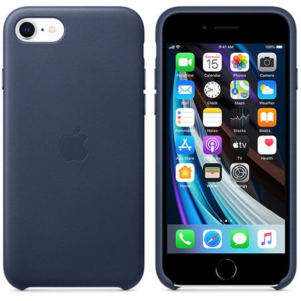 Apple Coque Leather Apple iPhone SE (2022 / 2020) - Midnight Blue