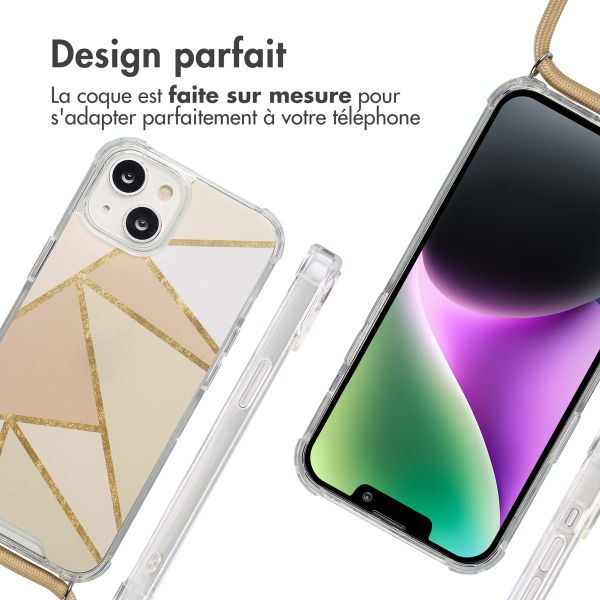imoshion Coque Design avec cordon Apple iPhone 14 - Beige Graphic
