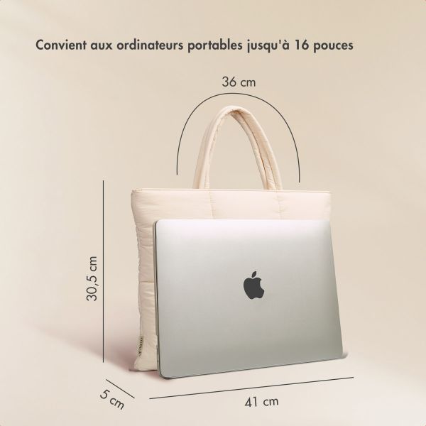 Selencia Sac ordinateur portables Vaya Puffy 16 pouces - Soft Ivory