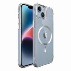 imoshion Coque arrière transparente Pailletée avec MagSafe Apple iPhone 14 - Argent
