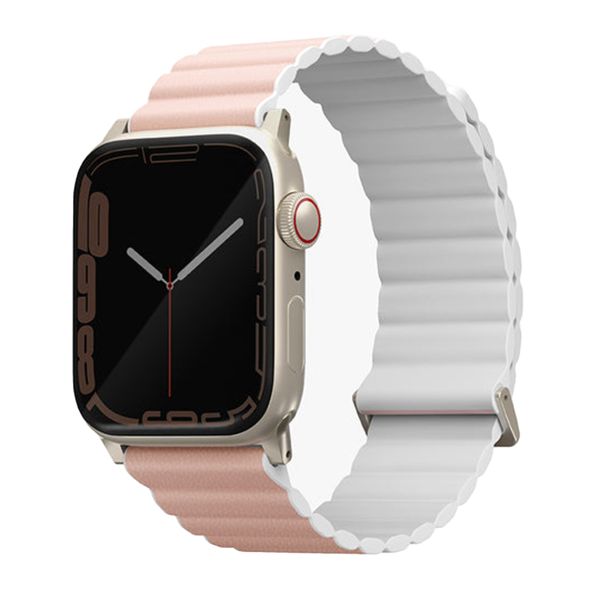 Uniq Bracelet Revix Premium Edition réversible Apple Watch Series 1 t/m 11 / SE / Ultra (44/45/46/49 mm) - Blush Pink / White
