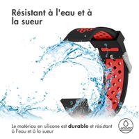 imoshion Bracelet sportif en silicone - Connexion universelle de 24 mm - Noir/Rouge