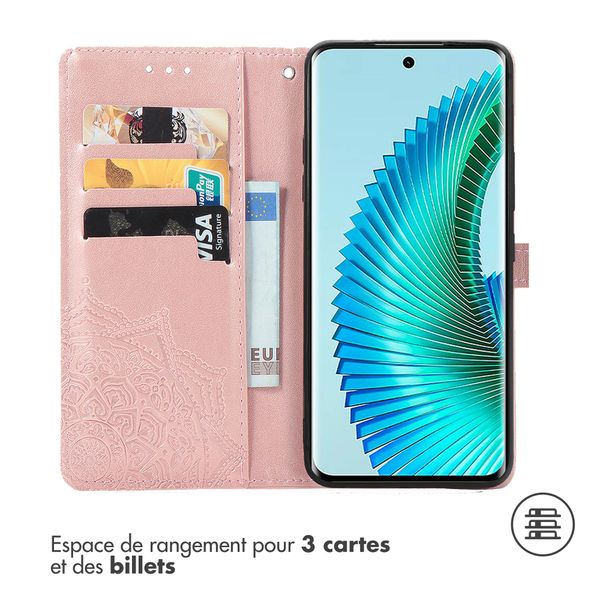 imoshion Etui de téléphone portefeuille Mandala Honor Magic 6 Lite - Rose Dorée