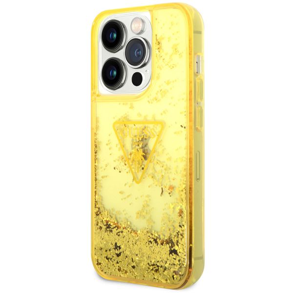 Guess Coque Liquid Glitter Apple iPhone 14 Pro - Jaune