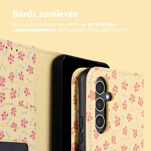 imoshion Étui de télephone portefeuille Design Samsung Galaxy A55 - Sunny Yellow Petite Flowers
