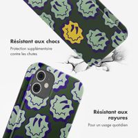 Selencia Coque arrière Vivid Apple iPhone 11 - Wavy Smiley Green