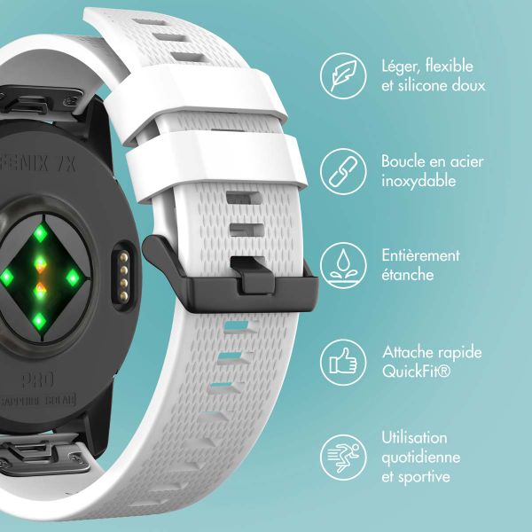 imoshion Bracelet QuickFit® en silicone  - Connexion Garmin 26 mm - Blanc