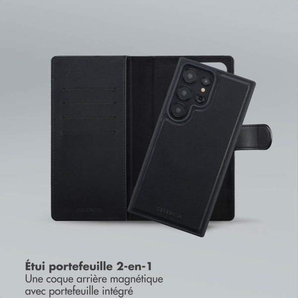 Selencia Étui portefeuille amovible Olyn avec MagSafe Samsung Galaxy S24 Ultra - Noir