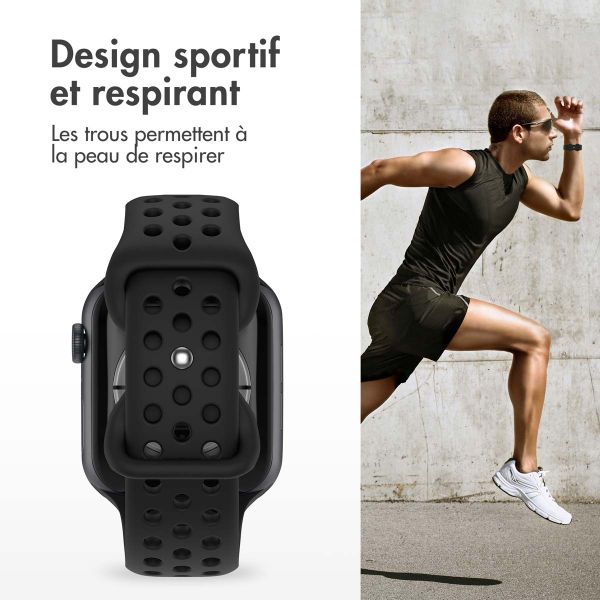 imoshion Bracelet sport⁺ Apple Watch Series 1 á 10 / SE / Ultra (2) (44/45/46/49 mm) - Taille M/L - Noir