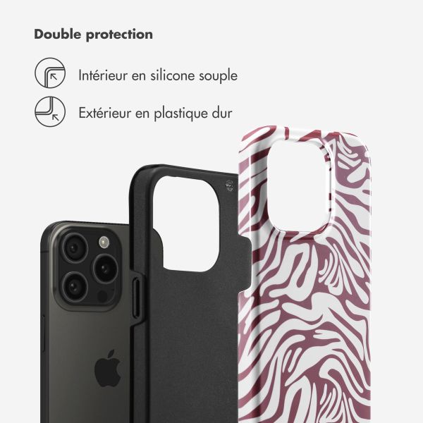 Selencia Coque arrière Vivid Apple iPhone 15 Pro - Trippy Swirl Dark Rose