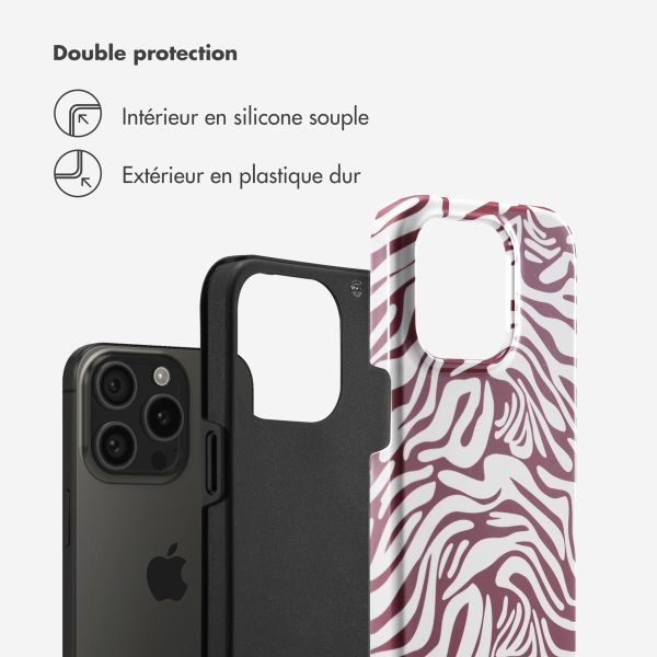 Selencia Coque arrière Vivid Tough iPhone 15 Pro - Trippy Swirl Dark Rose