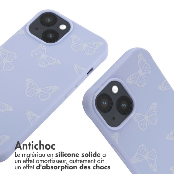 imoshion Coque design en silicone avec cordon iPhone 14 - Butterfly