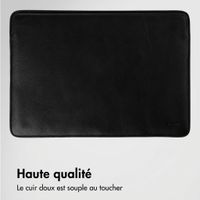 Accezz Leather Pochette ordinateur Apple MacBook 14 pouces - Noir