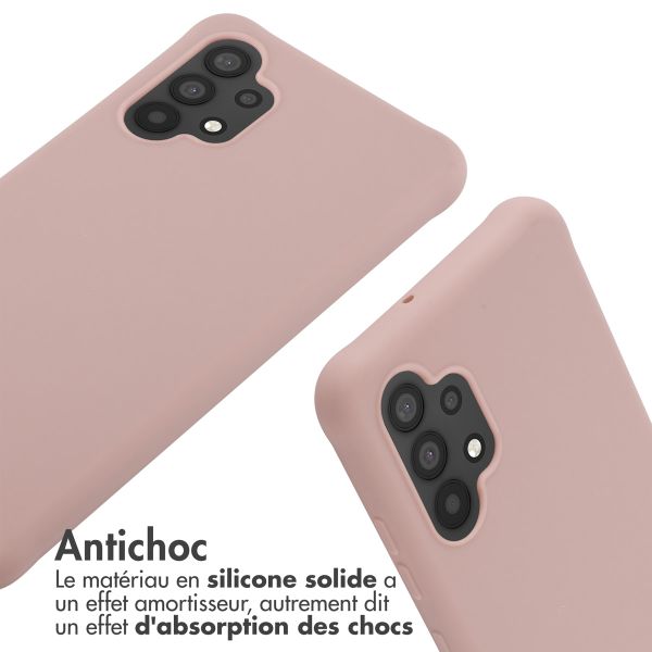 imoshion Coque en silicone avec cordon Samsung Galaxy A32 (4G) - Sand Pink