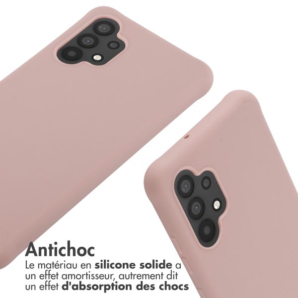 imoshion ﻿Coque en silicone avec cordon Samsung Galaxy A32 (4G) - Sand Pink