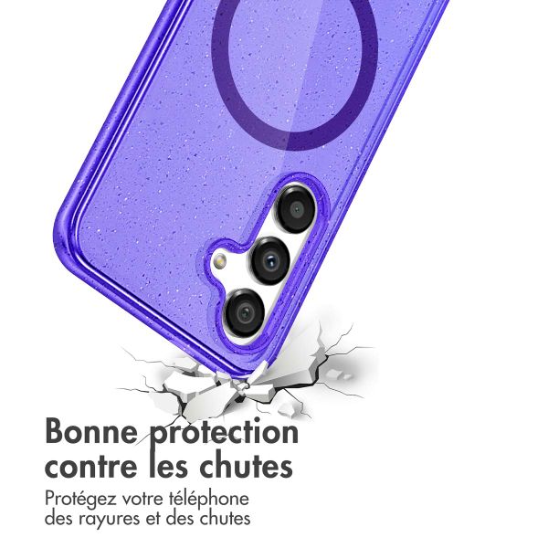 imoshion Coque Pailletée avec MagSafe Samsung Galaxy S25 - Paillettes Violet