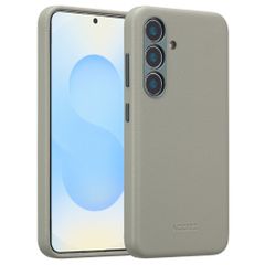 Accezz Coque arrière en cuir avec MagSafe Samsung Galaxy S25 - Light Grey
