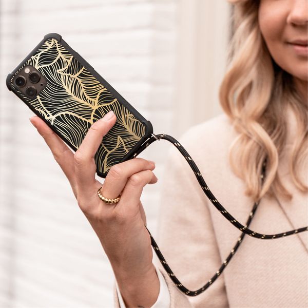 imoshion Coque Design avec cordon Samsung Galaxy A72 - Golden Leaves