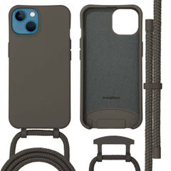 imoshion Coque arrière Color avec cordon amovible et MagSafe Apple iPhone 13 - Black Coffee