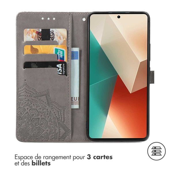 imoshion Etui de télephone Mandala Xiaomi Redmi Note 13 (5G) - Gris