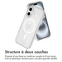 imoshion Coque Pailletée avec MagSafe Apple iPhone 16 - Paillettes Transparent