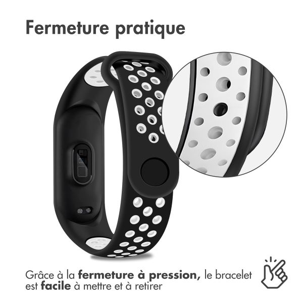 imoshion Bracelet sportif en silicone Xiaomi Mi Band 7 - Noir / Blanc