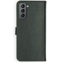 Selencia Étui portefeuille en cuir véritable Samsung Galaxy S21 - Vert
