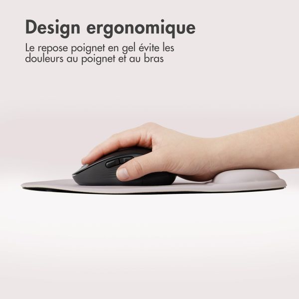 imoshion Tapis de souris ergonomique - Tapis de souris avec repose-poignet - 30 x 25 cm - Gris