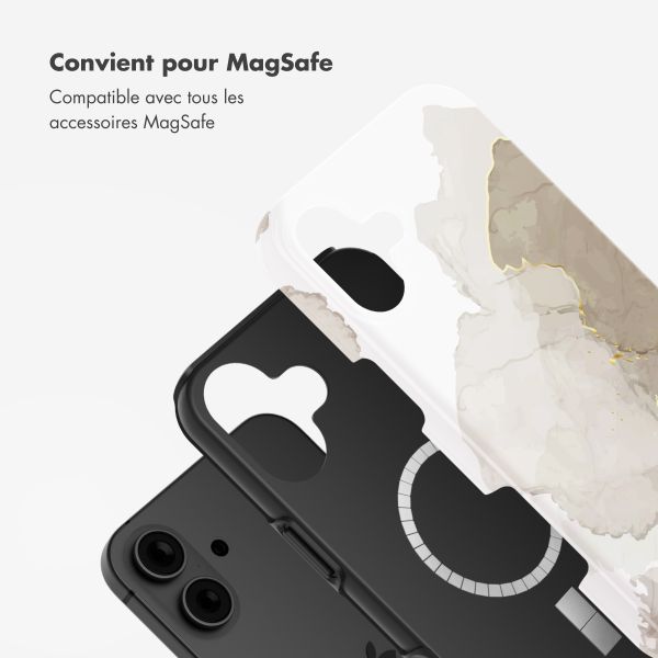 Selencia Coque arrière Vivid avec MagSafe Apple iPhone 16 - Marble Light Brown