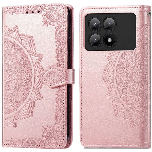 imoshion Etui de téléphone portefeuille Mandala Xiaomi Poco X6 Pro - Rose Dorée