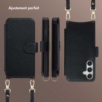 Selencia Étui Riva avec MagSafe et cordon de téléphone Samsung Galaxy S24 / S25 - Noir