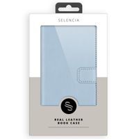 Selencia Étui portefeuille en cuir véritable Samsung Galaxy S21 Plus - Air Blue