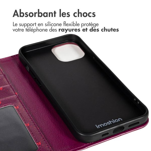 imoshion Étui de télephone portefeuille Design Apple iPhone 15 - Crush Check Coral Dust